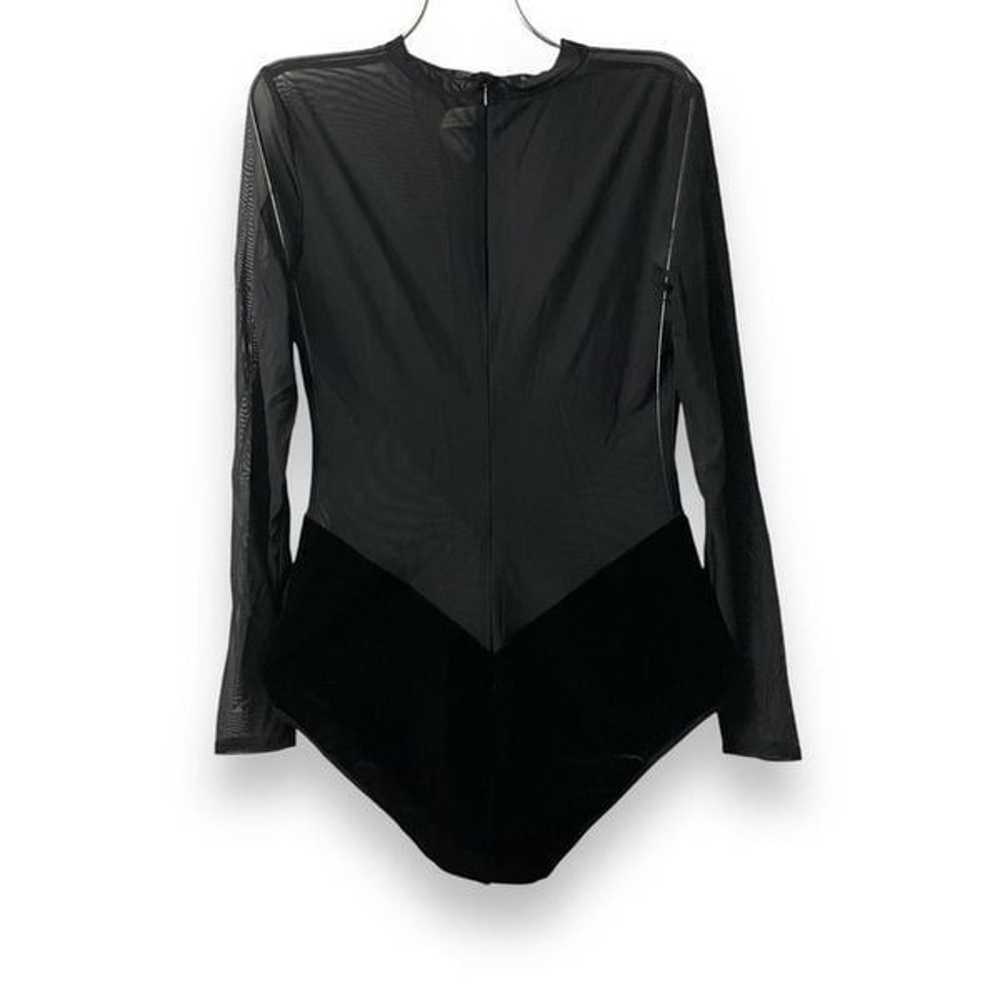 Undress Code Sheer and Velvet Long Sleeve Black B… - image 2