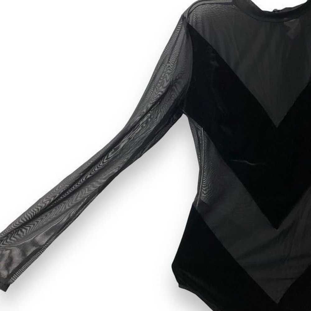 Undress Code Sheer and Velvet Long Sleeve Black B… - image 6