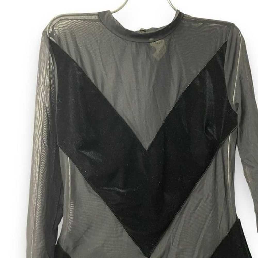 Undress Code Sheer and Velvet Long Sleeve Black B… - image 7