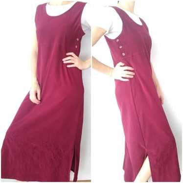 VINTAGE Jane Ashley red velvet overal jumper dress - image 1