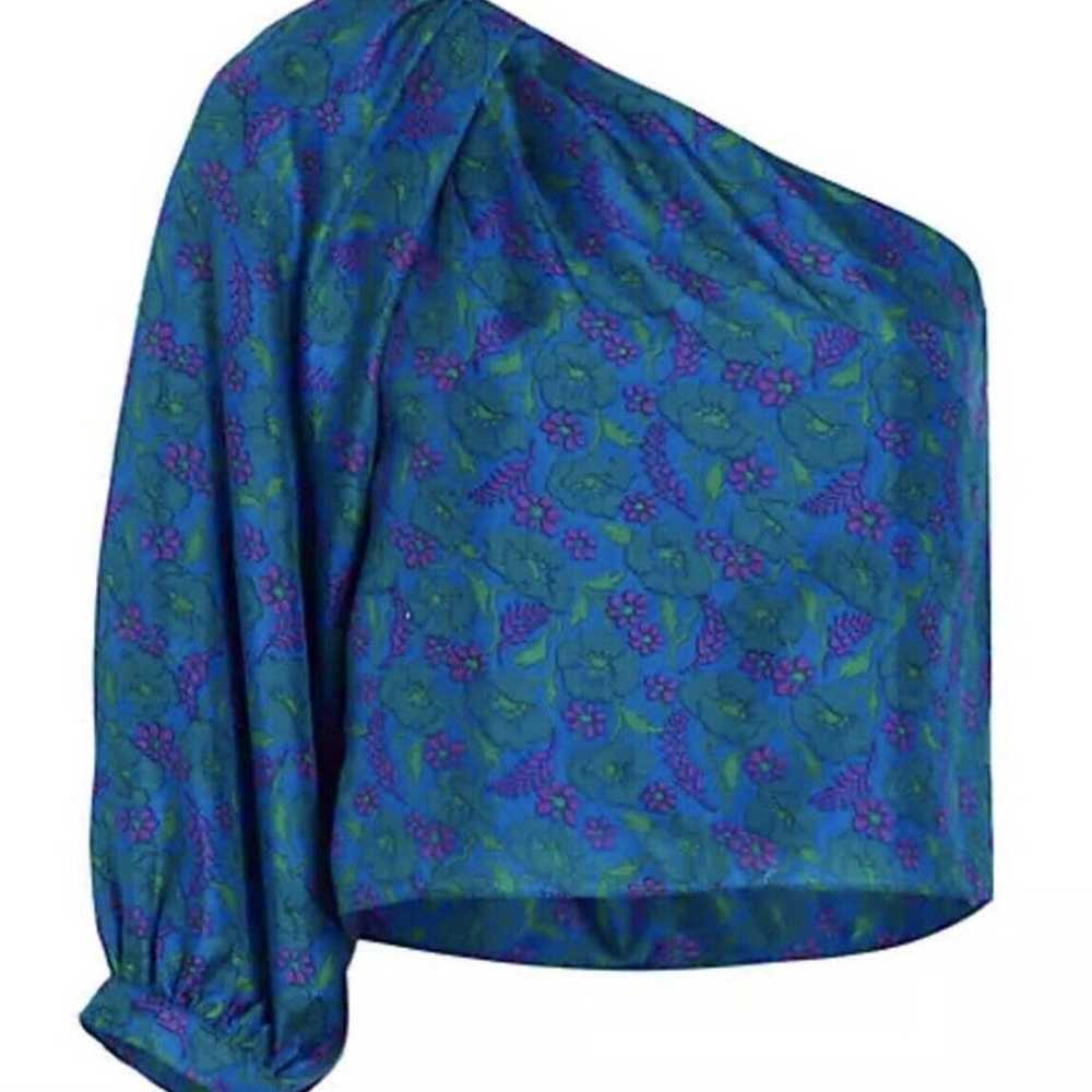 Veronica Beard Lyric Silk Top In Cobalt Multi Sz … - image 5