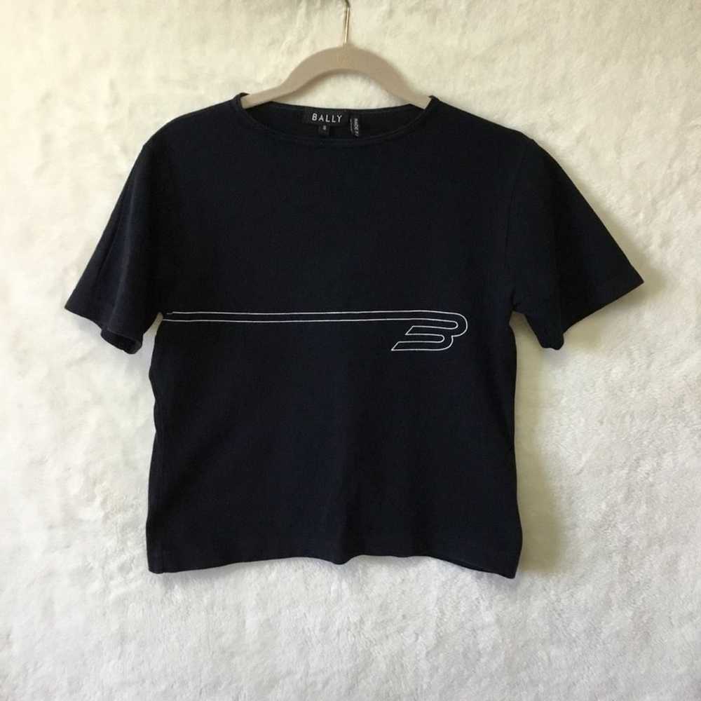 Bally Black Cotton Short Sleeve Graphic Tee - image 1