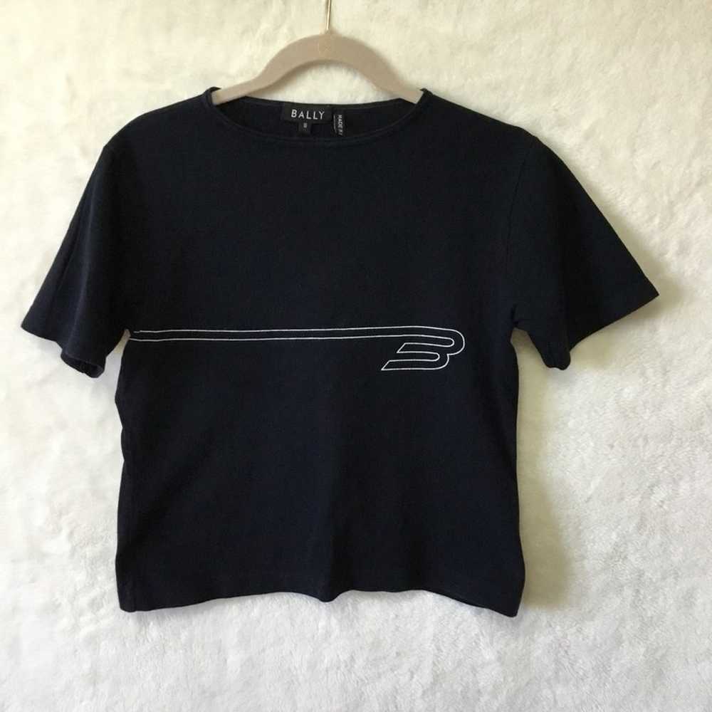 Bally Black Cotton Short Sleeve Graphic Tee - image 2