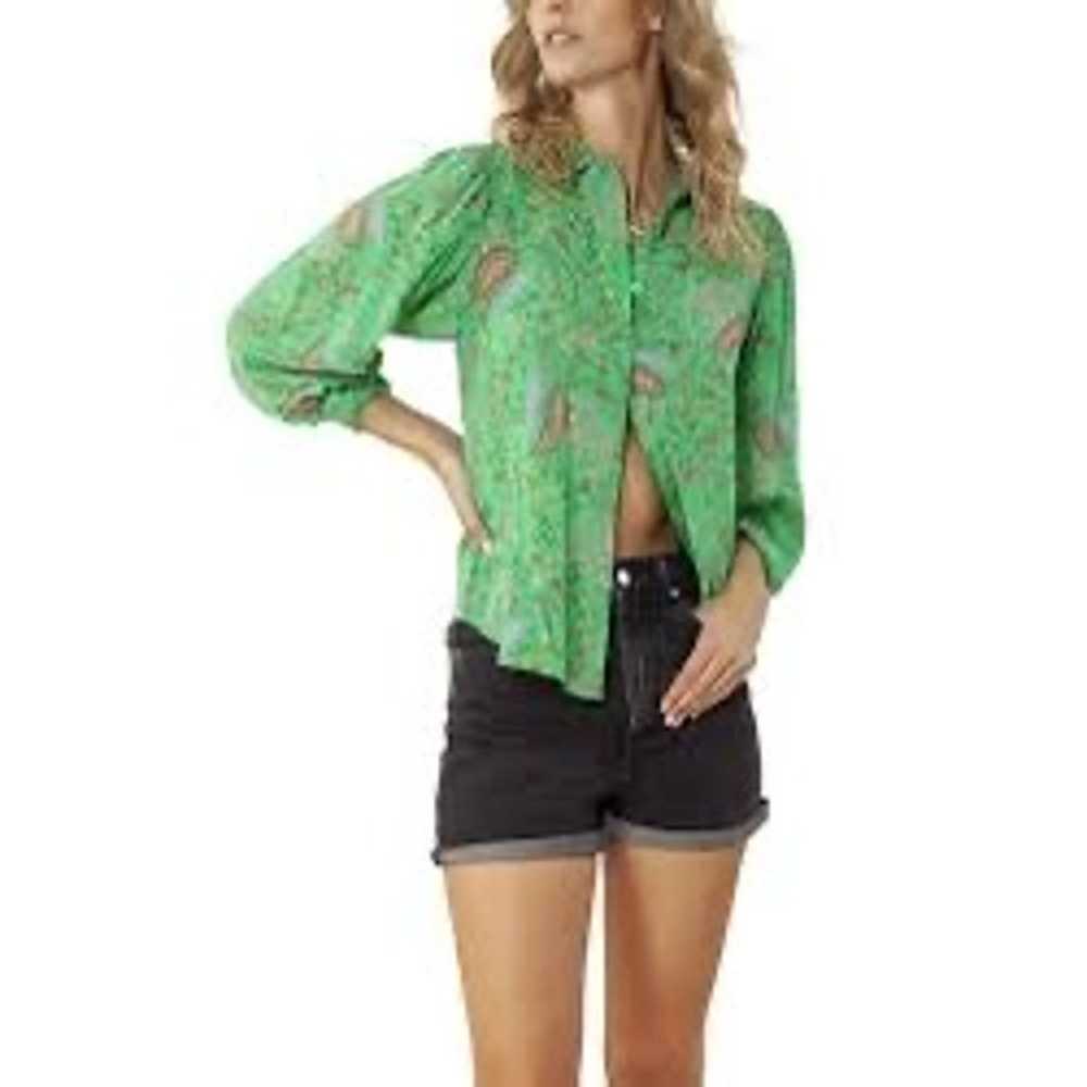 Hale Bob Shinta Silk Collared Buttondown Blouse S… - image 3