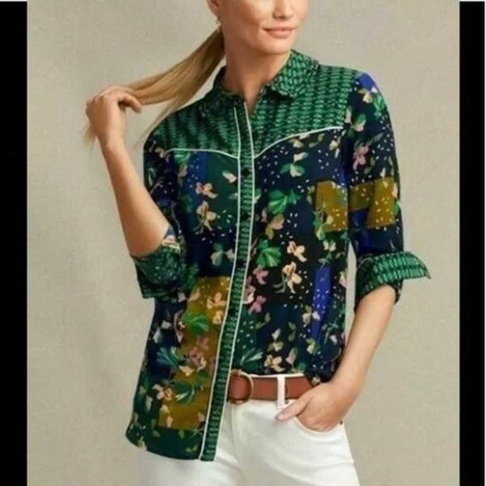 CAbi Bronco Green Button Up Blouse - image 2