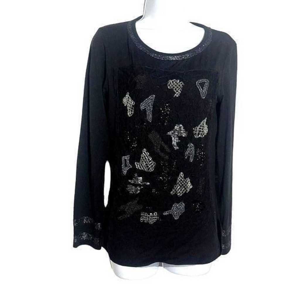 SAVE THE QUEEN size small black embellished knit … - image 10