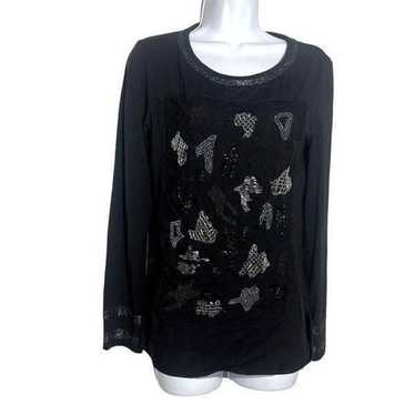 SAVE THE QUEEN size small black embellished knit … - image 1