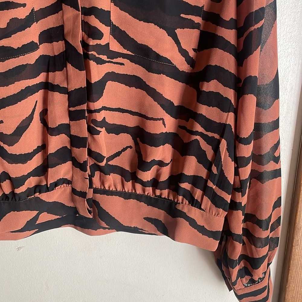 ALLSAINTS Adeliza Zephyr Zebra Shirt Toffee Brown… - image 6