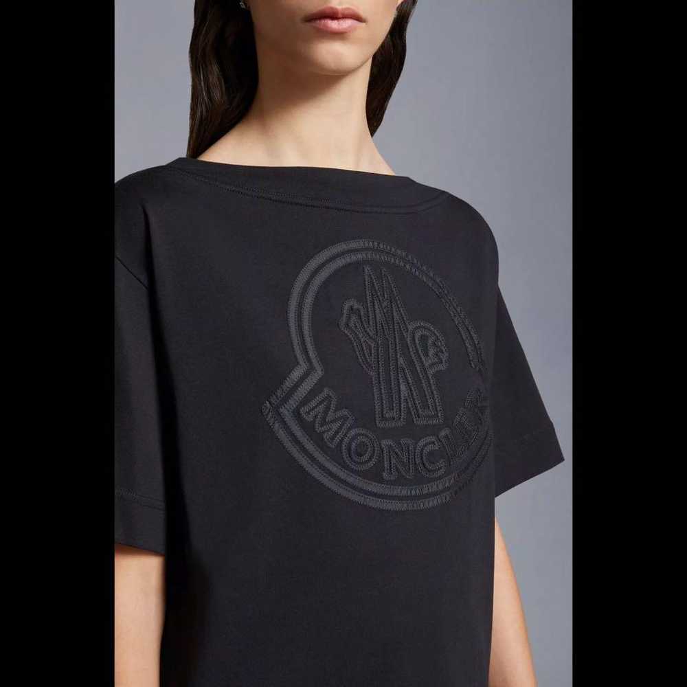 MONCLER Black Logo Embroidered T-shirt T - image 6