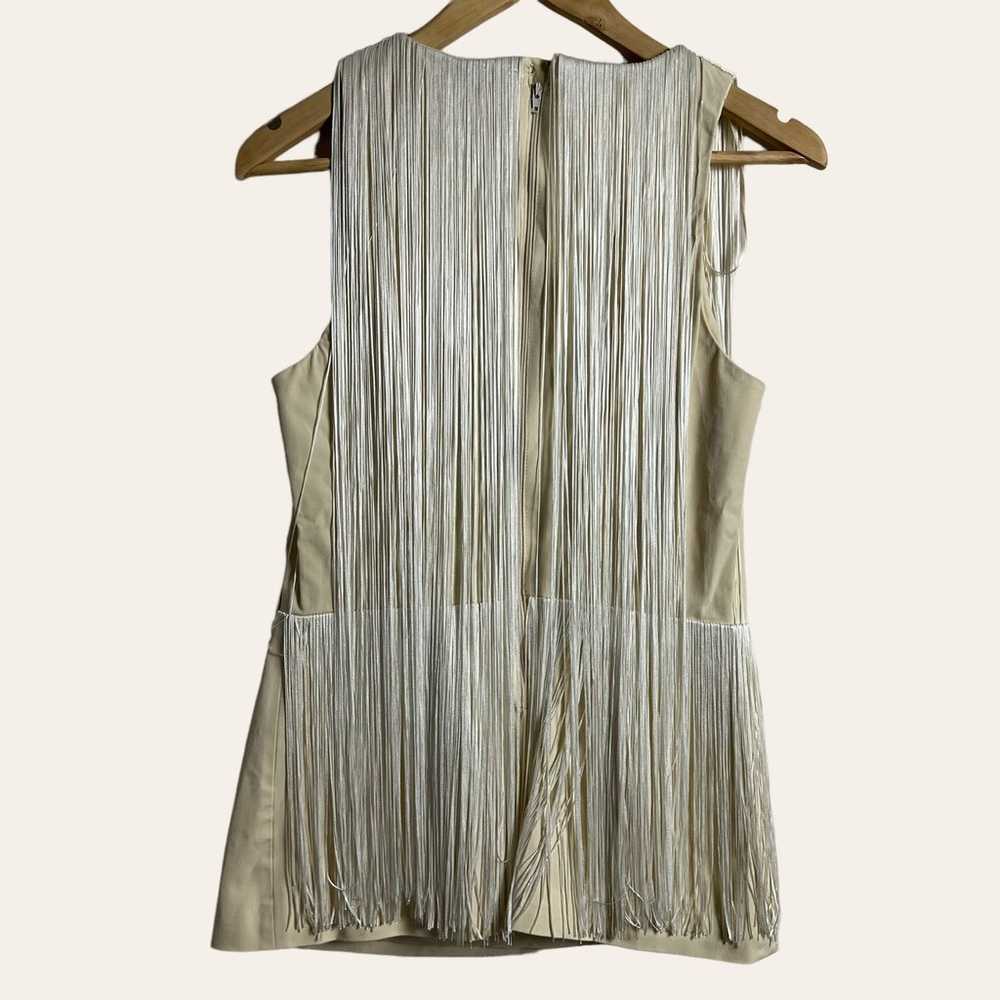 Elisabetta Franchi Ivory Cream Sleeveless Fringe … - image 5