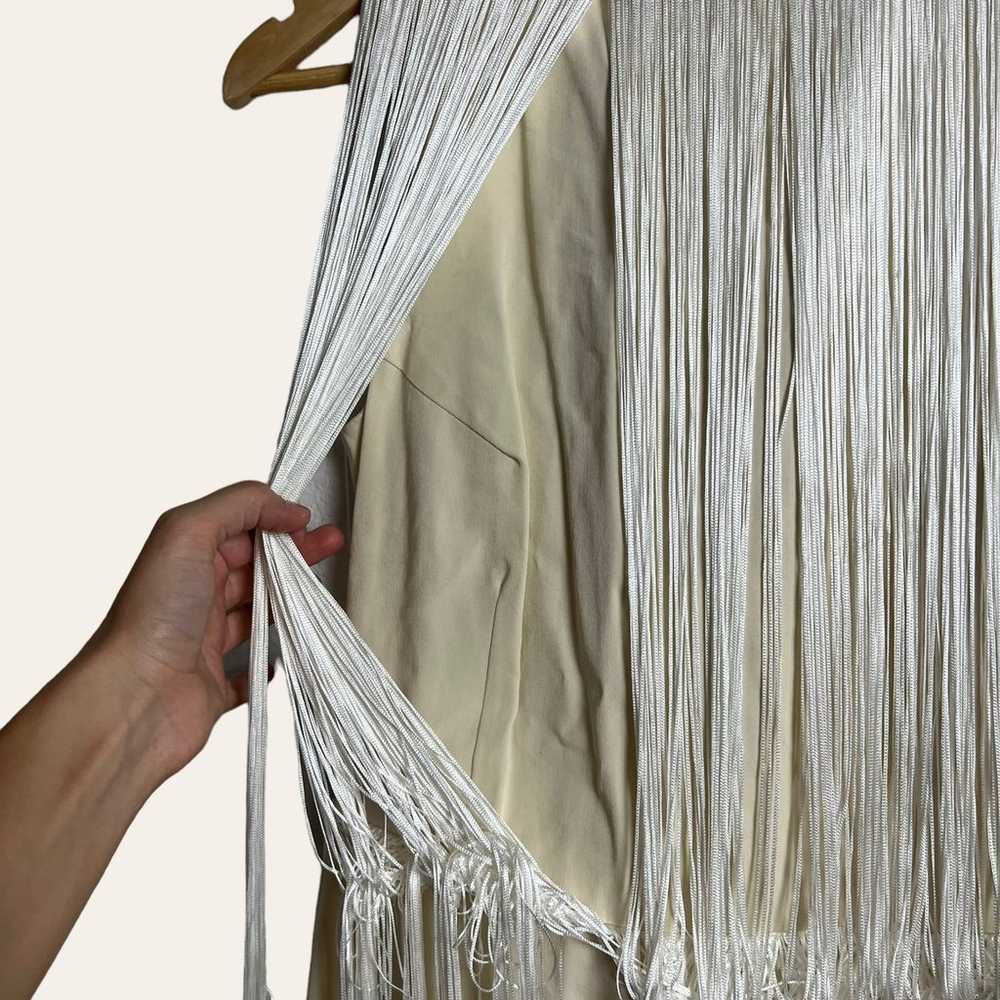 Elisabetta Franchi Ivory Cream Sleeveless Fringe … - image 9