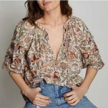 Anthro Love The Label Brown Botanical Long Sleeve 