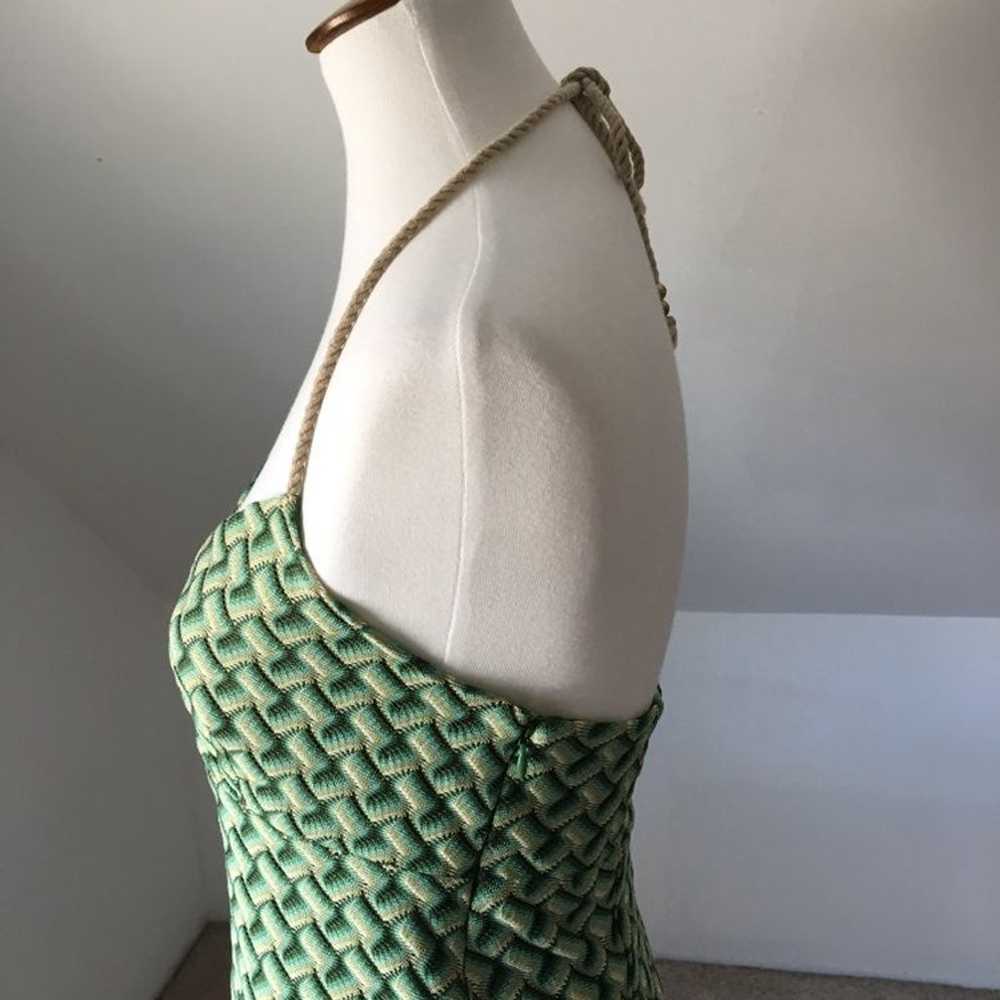 70s Knit Halter Knee Length Dress - image 2