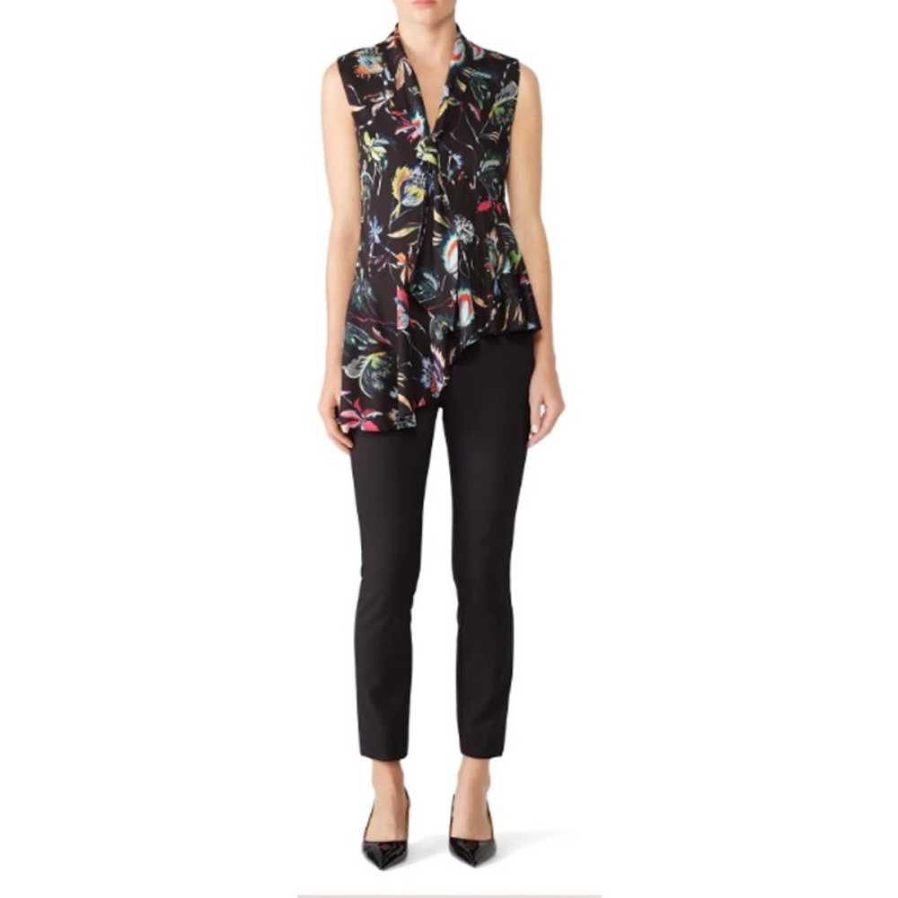 Jason Wu Size 6 Jungle Flower Asymmetric Top Blou… - image 1