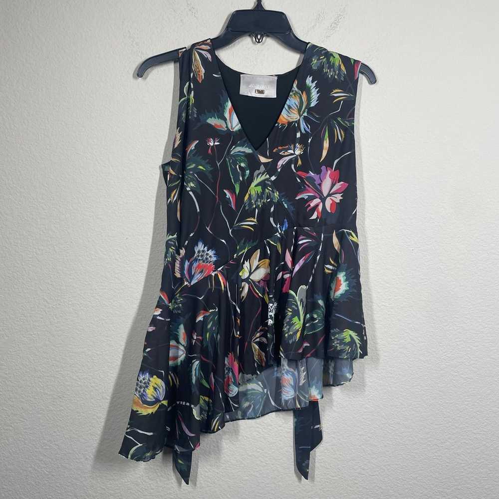 Jason Wu Size 6 Jungle Flower Asymmetric Top Blou… - image 4