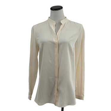 Akris Punto Silk V Neck Cream Button Down Blouse