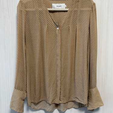 JANE SMITH Beige Dot Pattern Blouse 38 - image 1