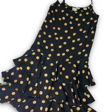 Stunning Vintage Eva Moda 100% silk polka dot dres