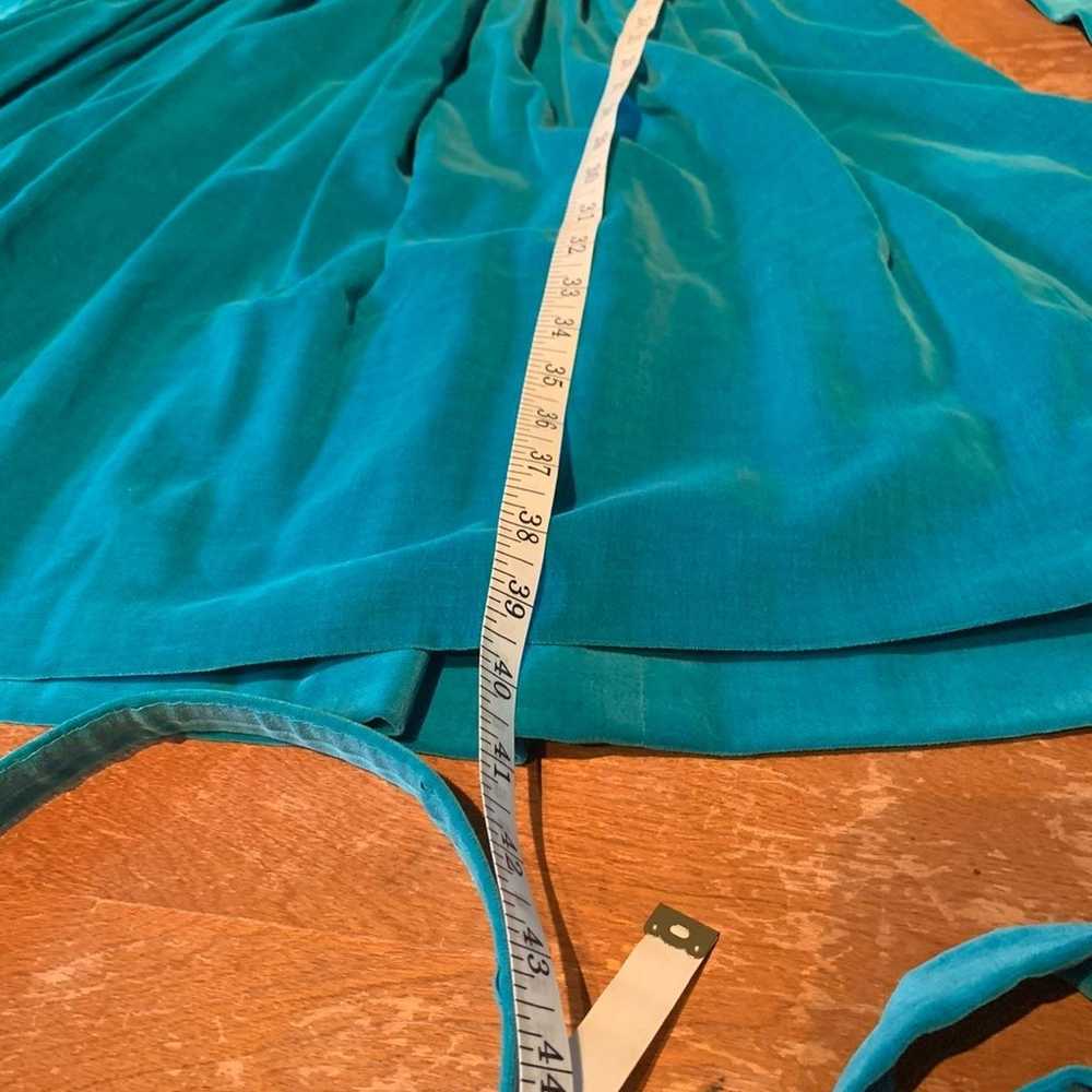 Teal Vintage Velvet Dress - image 11