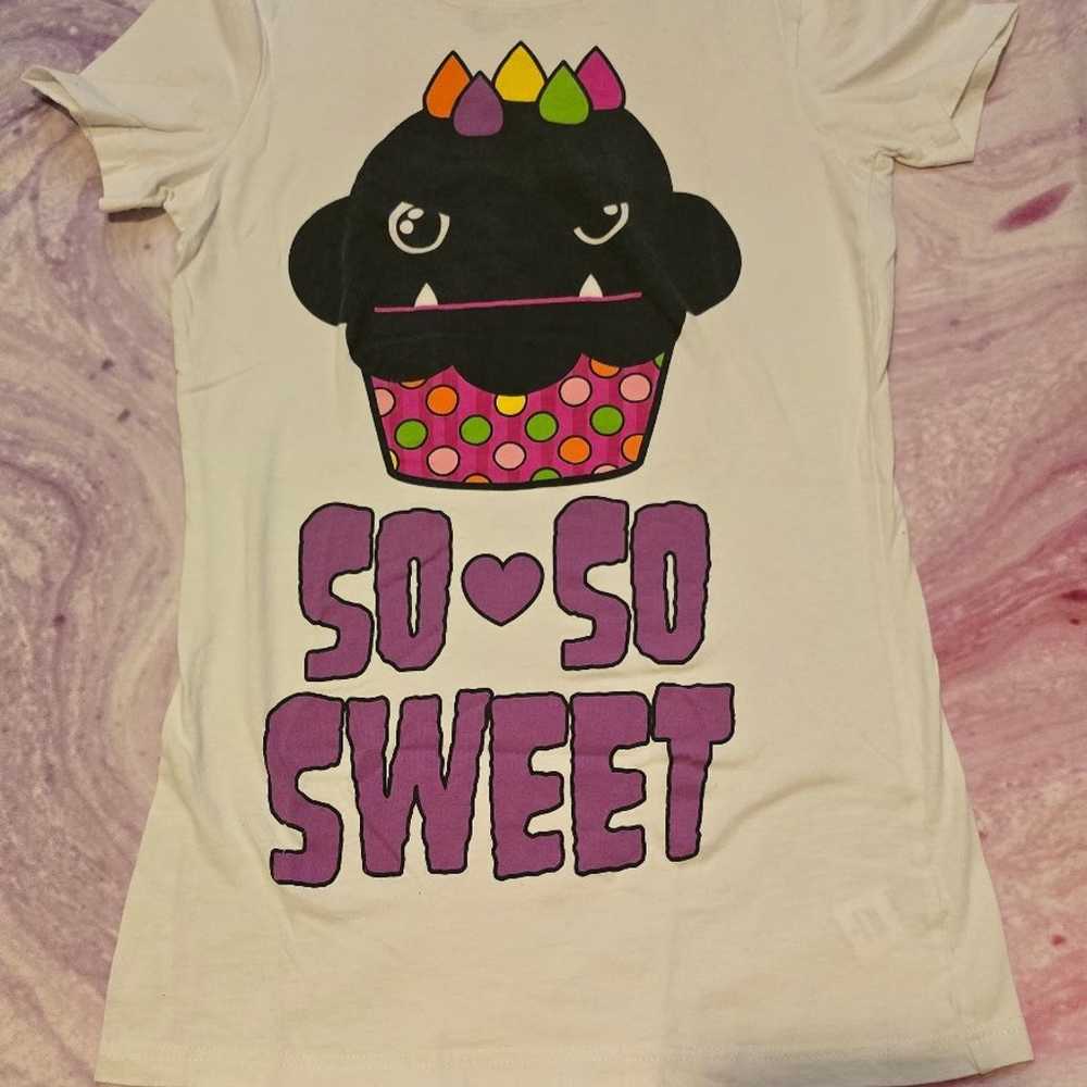 SOSOHAPPY WHITE T-SHIRT WITH BLACK MONSTER SOSO S… - image 1