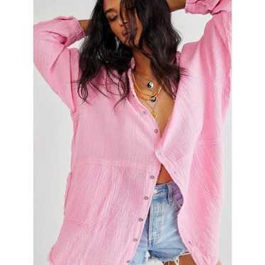 NWT Free People Summer Daydream Button Down Top G… - image 1