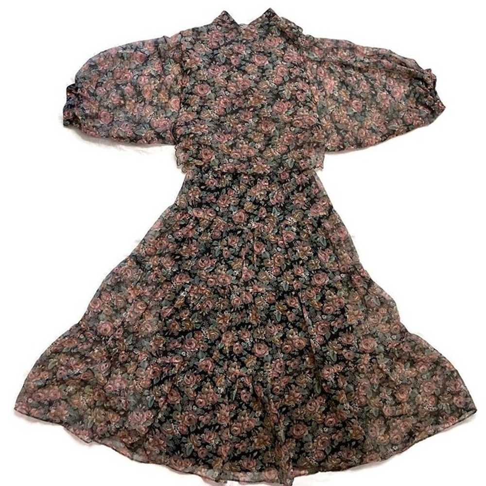 Vtg 80s 90s boho ditsy fairy grunge floral sheer … - image 4