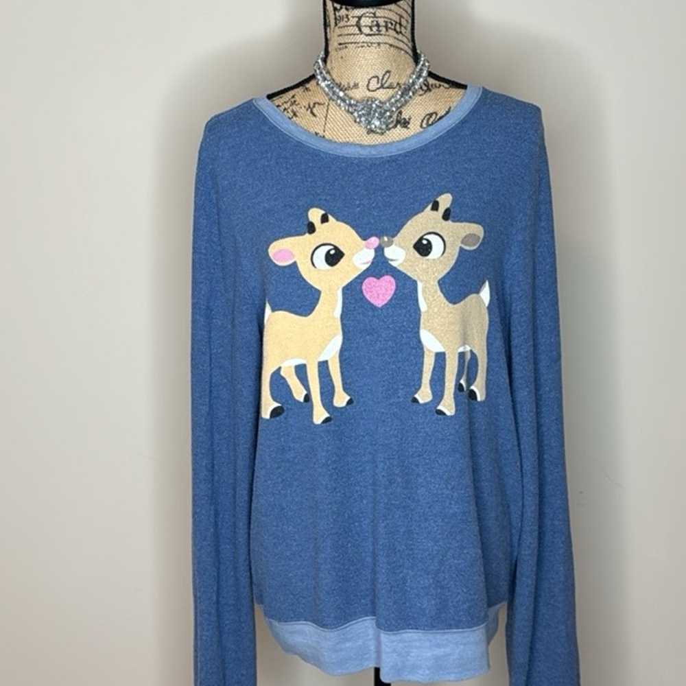 Wildfox Rudolph and Clarice reindeer kisses jumpe… - image 3