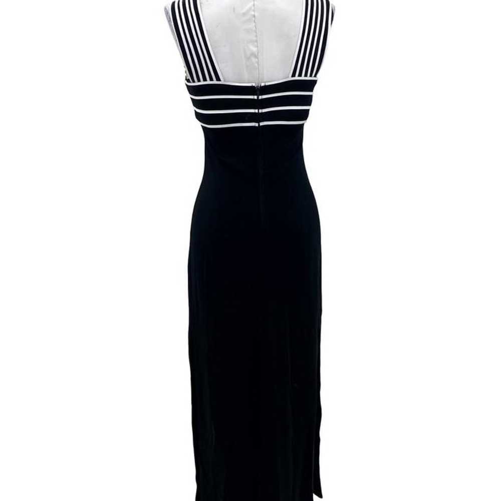 Tadashi Shoji Black White Stripe Gown - image 4