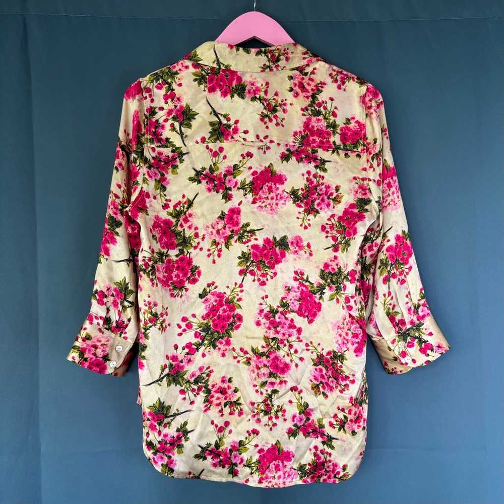 L’Agence Dani Silk Fuchsia Floral Blouse - image 4