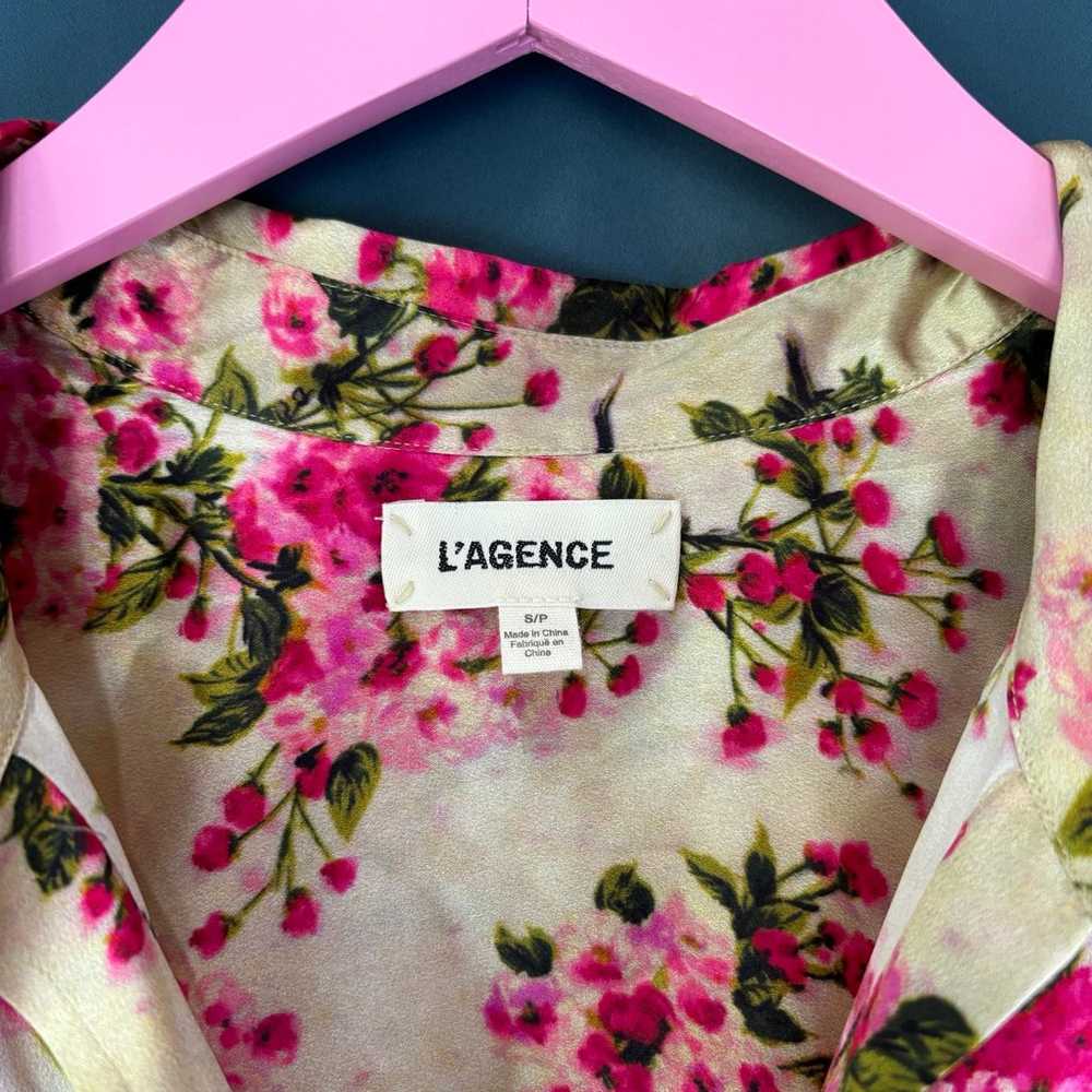 L’Agence Dani Silk Fuchsia Floral Blouse - image 5