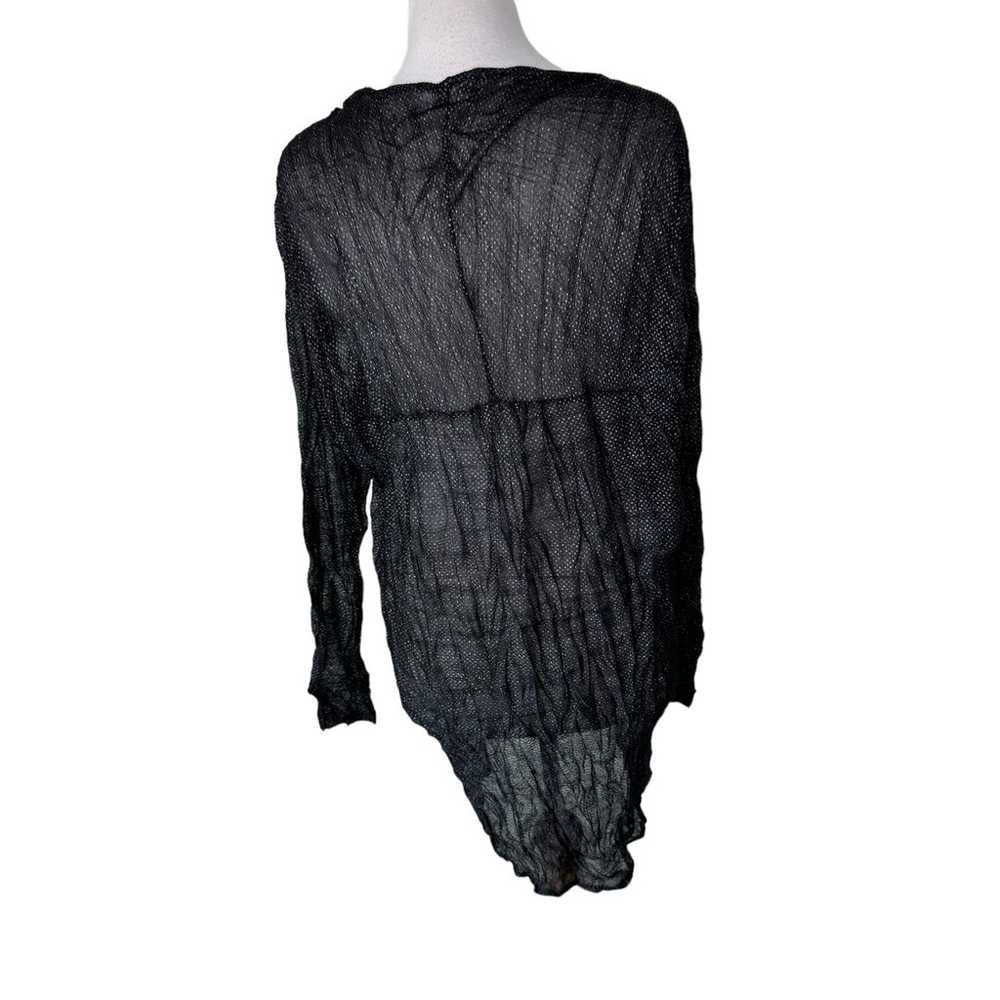 ALEMBIKA Crinkle Sheer Metallic Boatneck Tunic Bl… - image 2