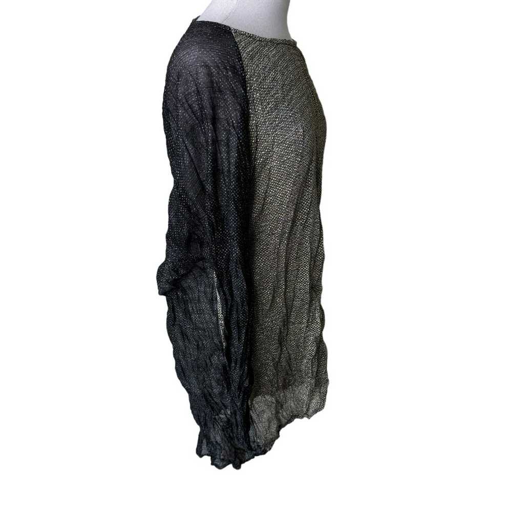 ALEMBIKA Crinkle Sheer Metallic Boatneck Tunic Bl… - image 3