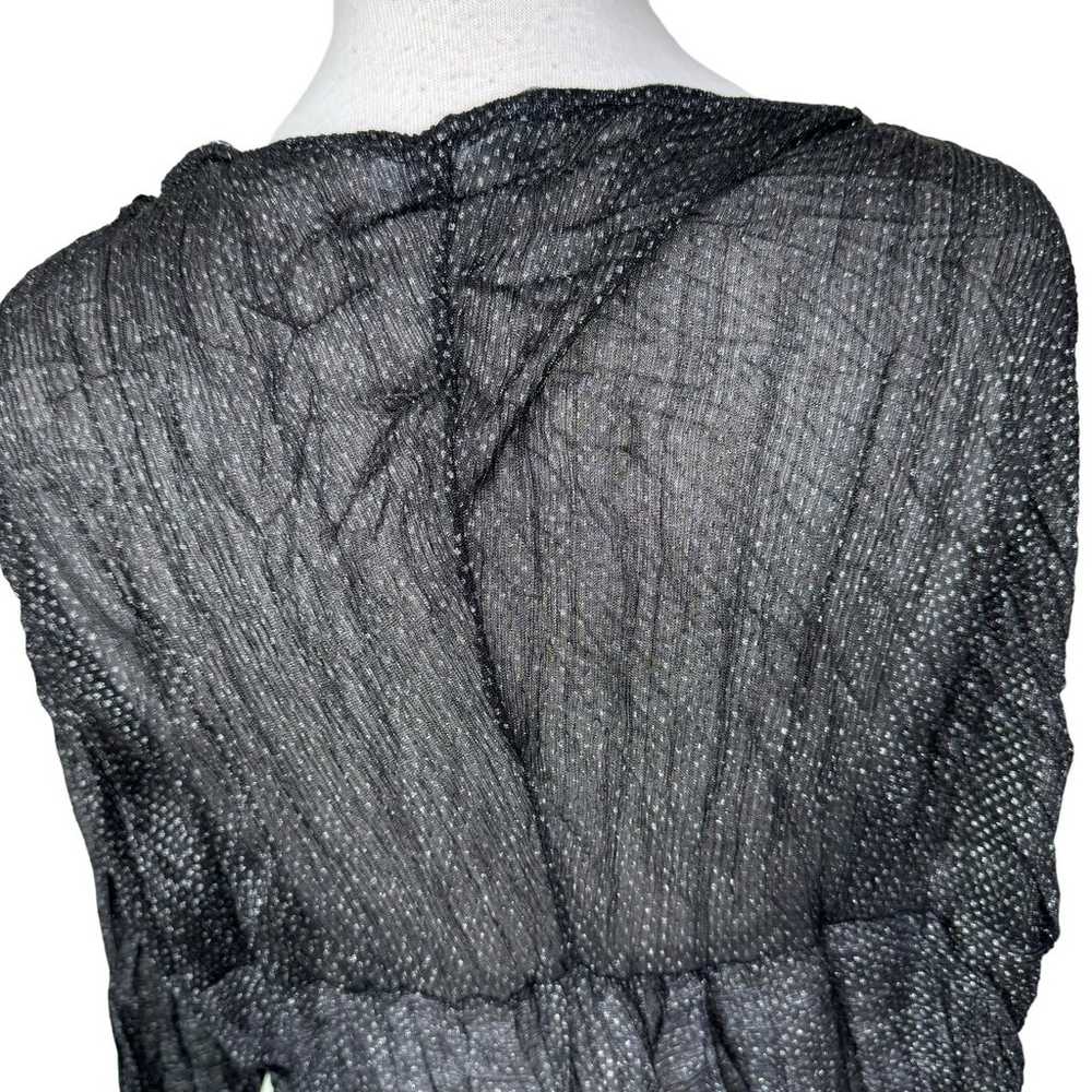 ALEMBIKA Crinkle Sheer Metallic Boatneck Tunic Bl… - image 6