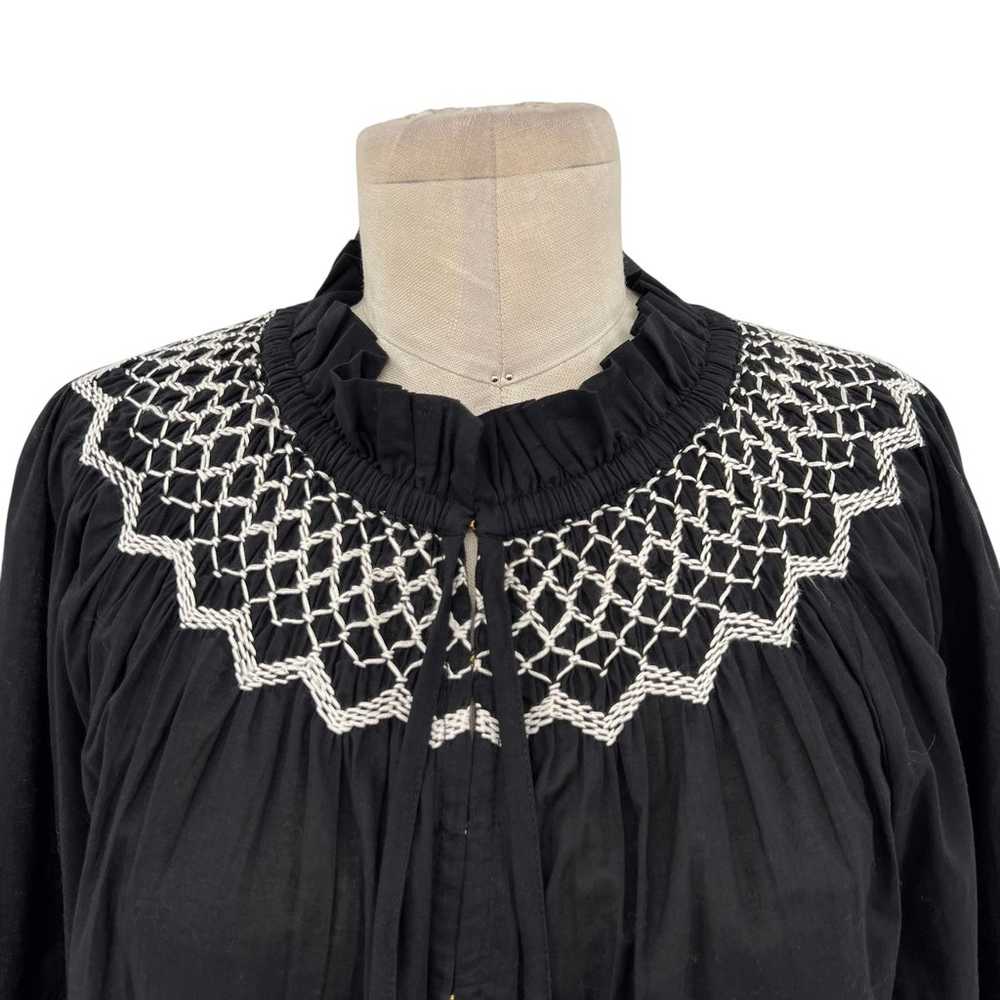 Figue Charlie Top Black Long Sleeve Embroidered B… - image 2