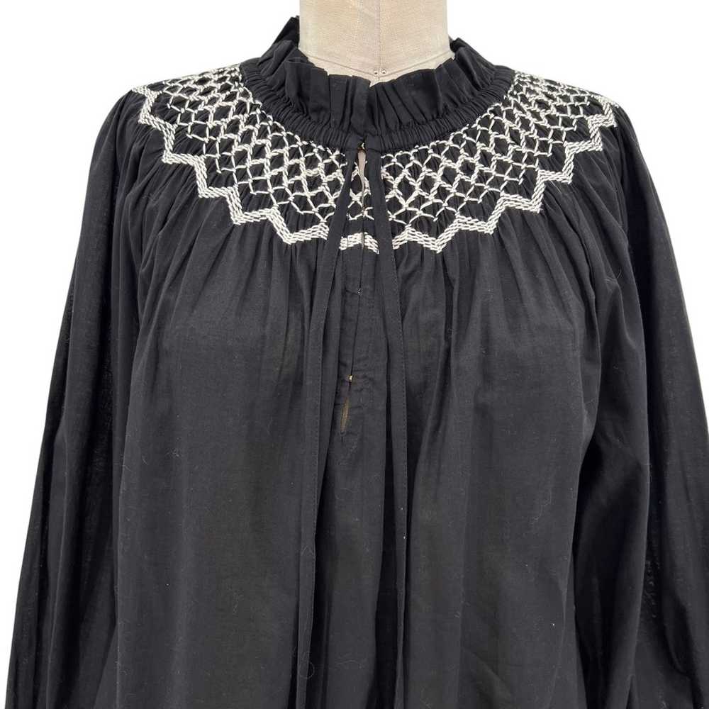 Figue Charlie Top Black Long Sleeve Embroidered B… - image 3