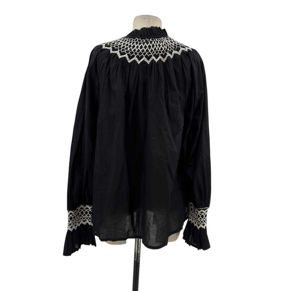 Figue Charlie Top Black Long Sleeve Embroidered B… - image 8