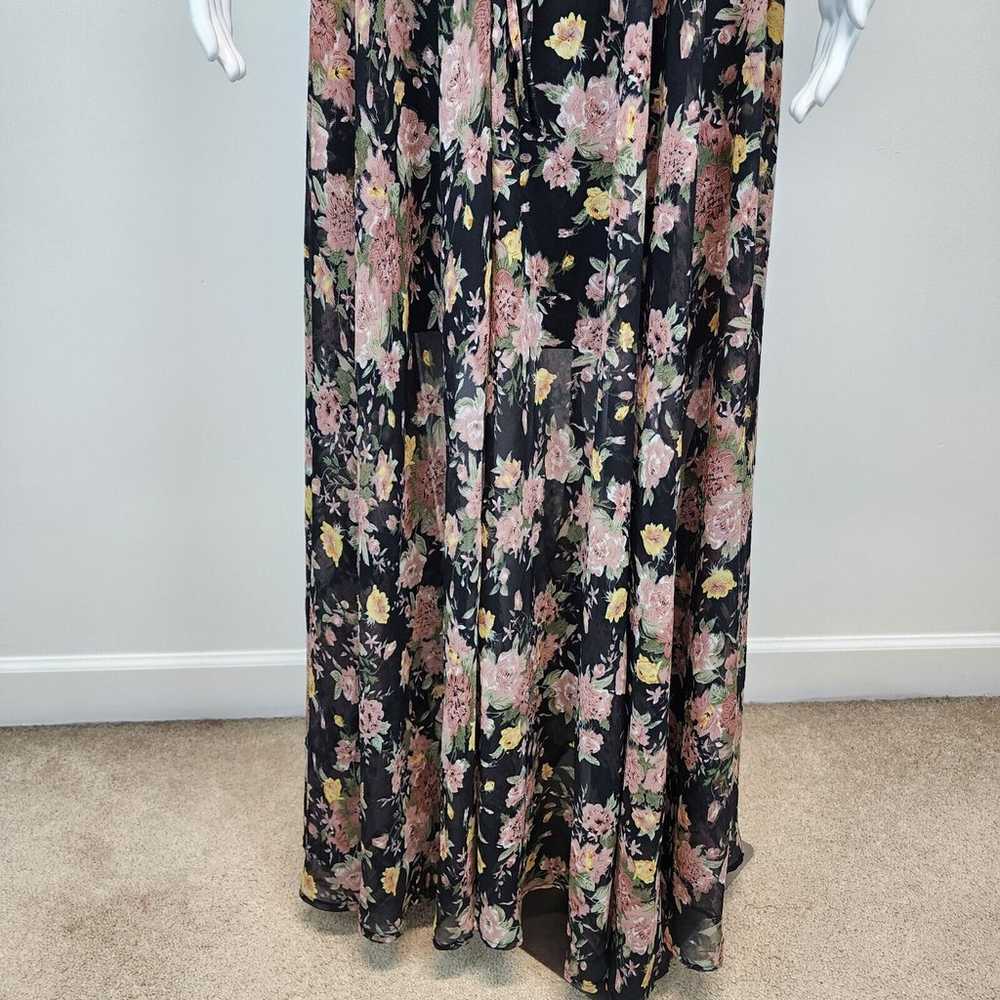 Spy Zone Exchange Floral Maxi Dress V-neck Flare … - image 4