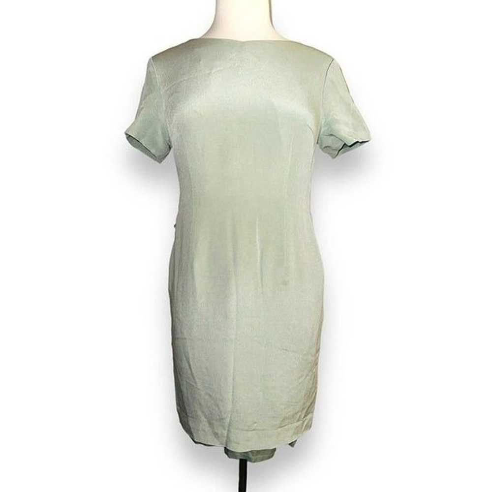 A9 Vintage Y2K Talbots 100% Silk Dress Mint Green… - image 1