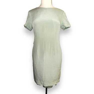 A9 Vintage Y2K Talbots 100% Silk Dress Mint Green… - image 1