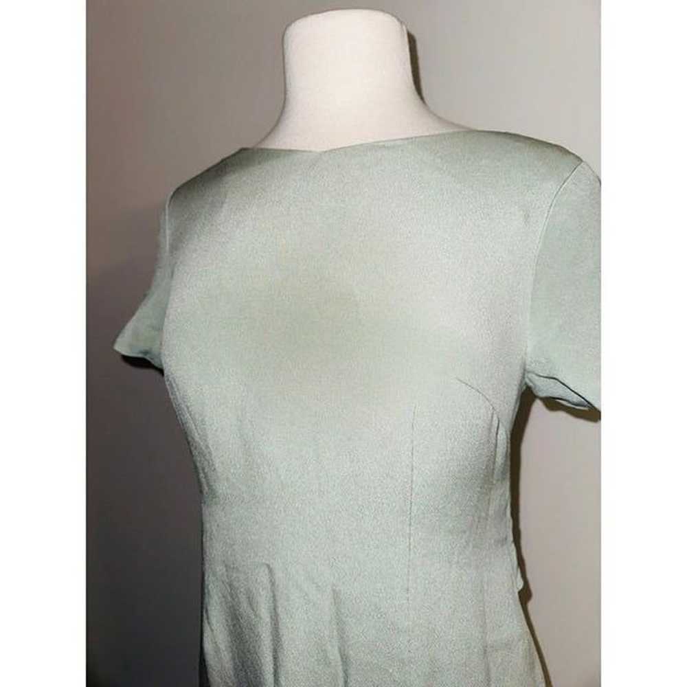 A9 Vintage Y2K Talbots 100% Silk Dress Mint Green… - image 3