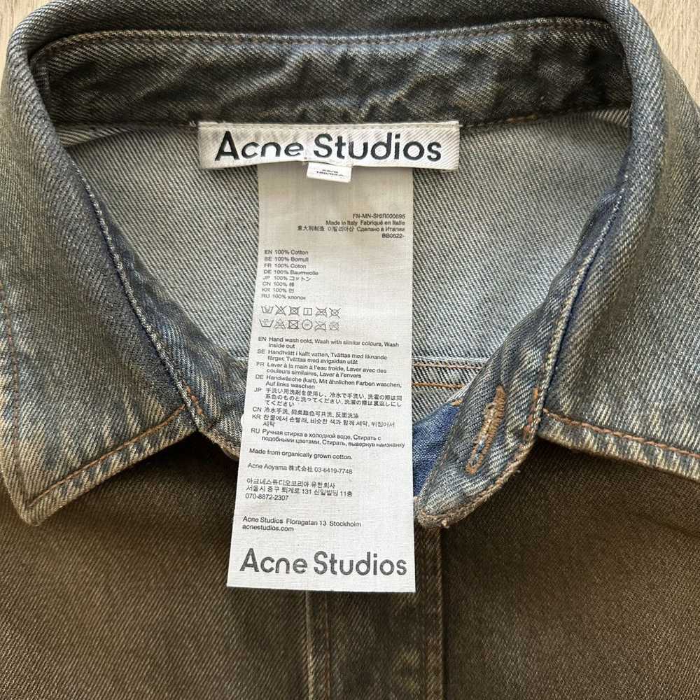 Acne Studios Blue/Beige Denim Button-Up Shirt - image 3