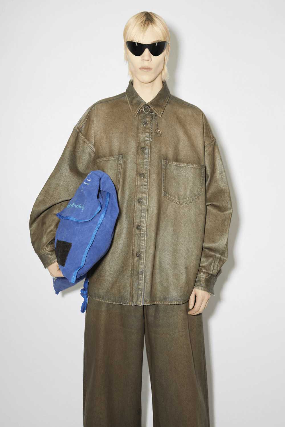 Acne Studios Blue/Beige Denim Button-Up Shirt - image 8