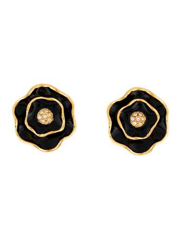 Kenneth Jay Lane Gold-Tone Metal Enamel & Crystal - image 1