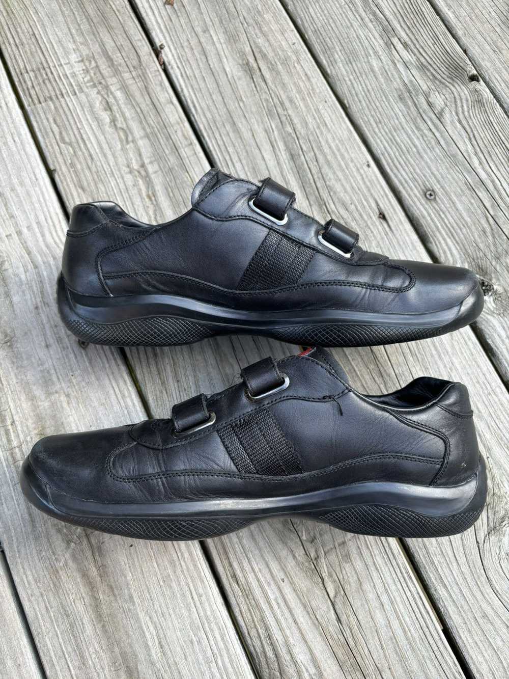 Prada Americas Cup Velcro Black Leather Size 11.5 - image 3