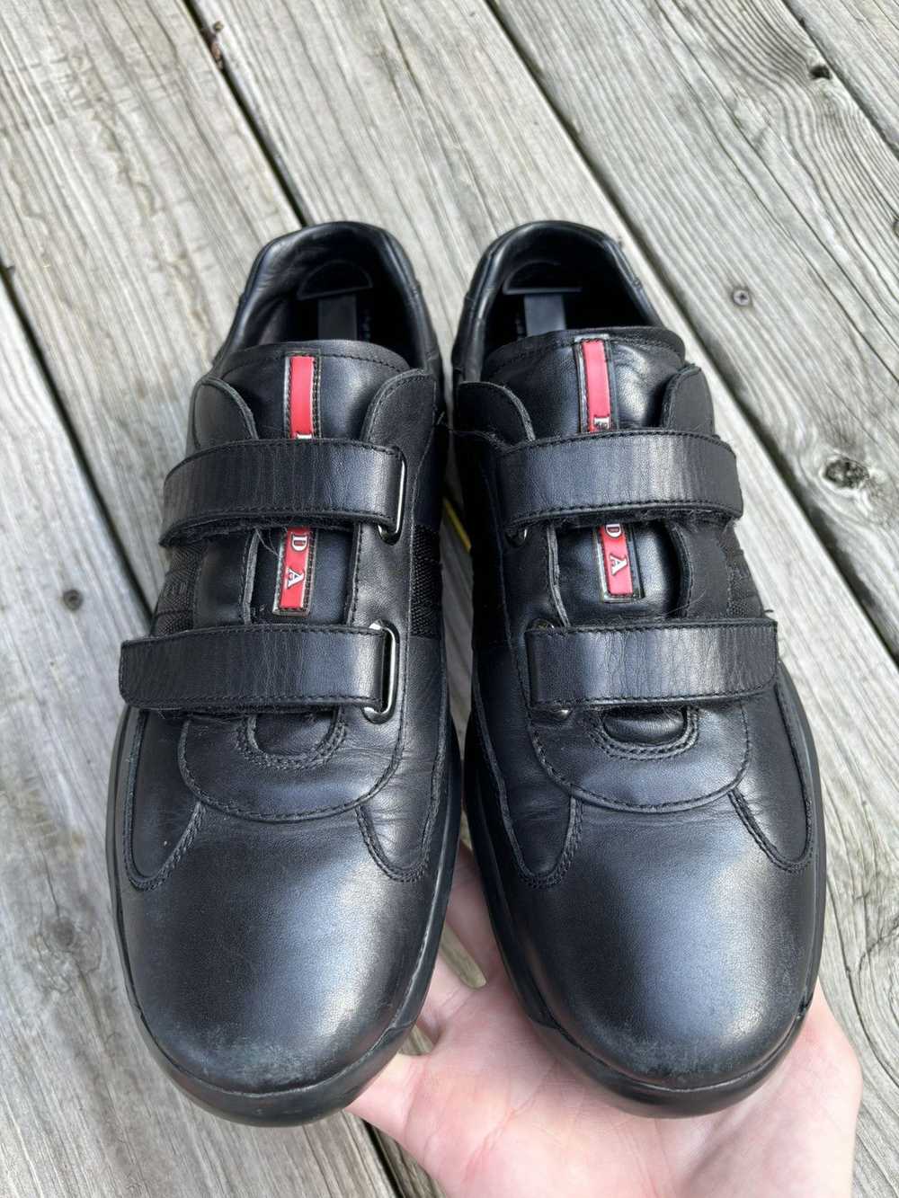 Prada Americas Cup Velcro Black Leather Size 11.5 - image 4