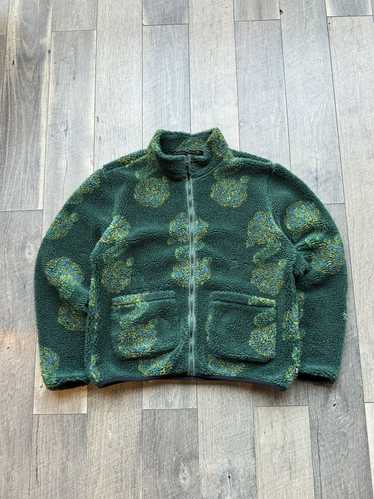 Stussy Stussy Flor floral Green Sherpa Zip Up Flee