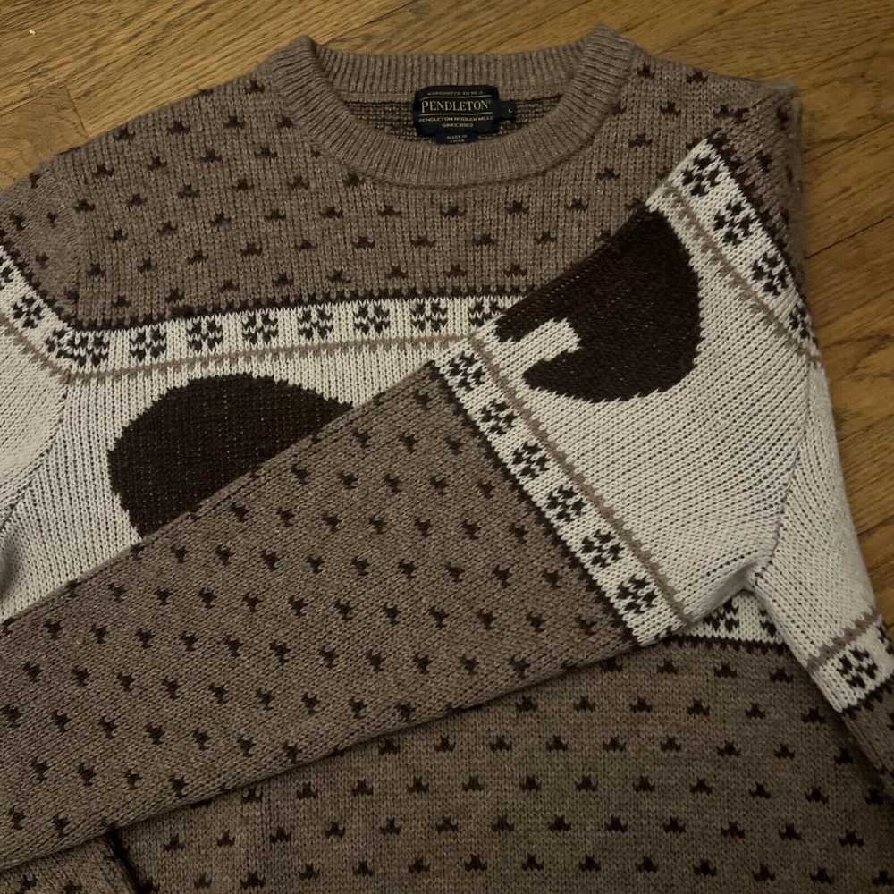 Pendleton VTG Pendleton Fair Isle Bear Sweater La… - image 6