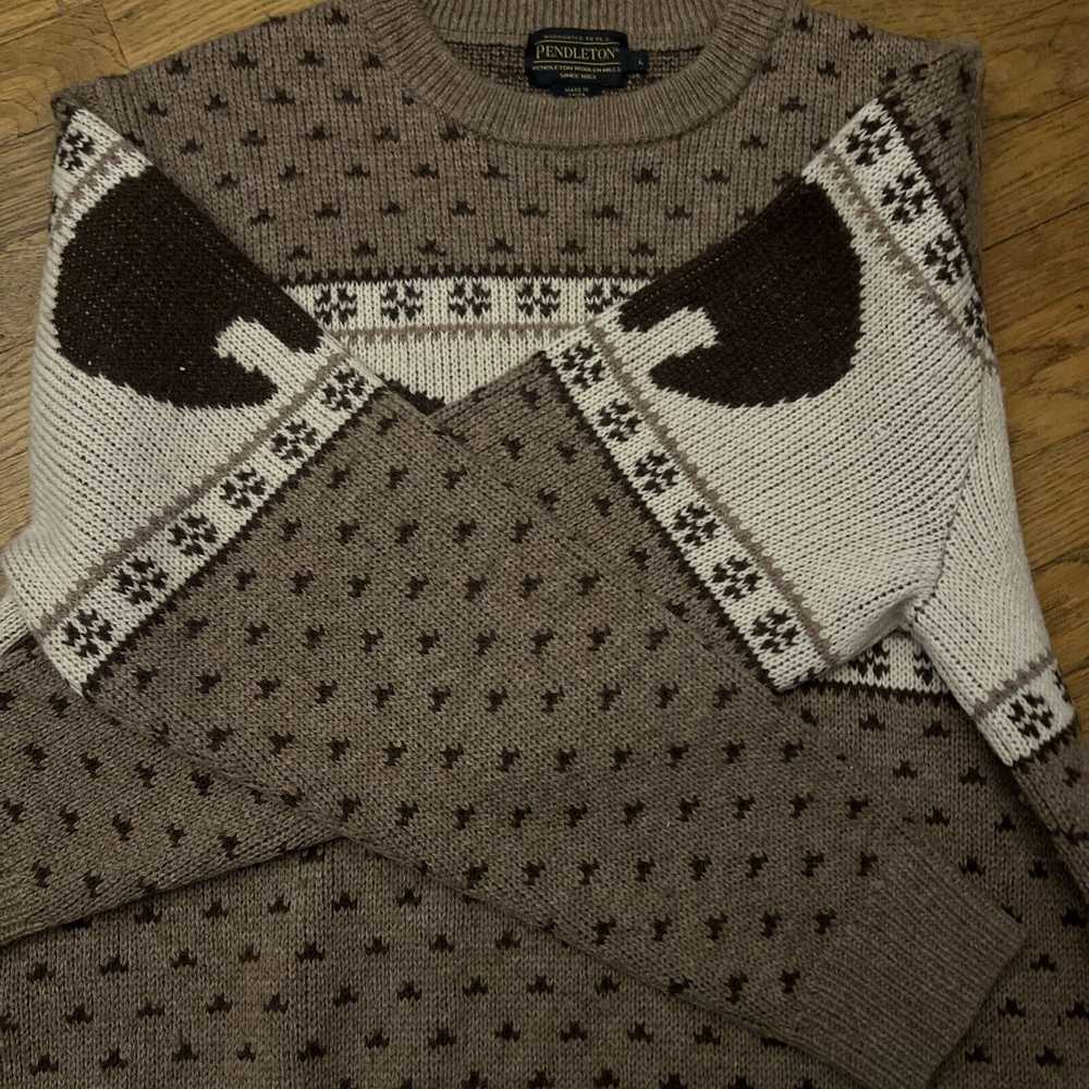 Pendleton VTG Pendleton Fair Isle Bear Sweater La… - image 7