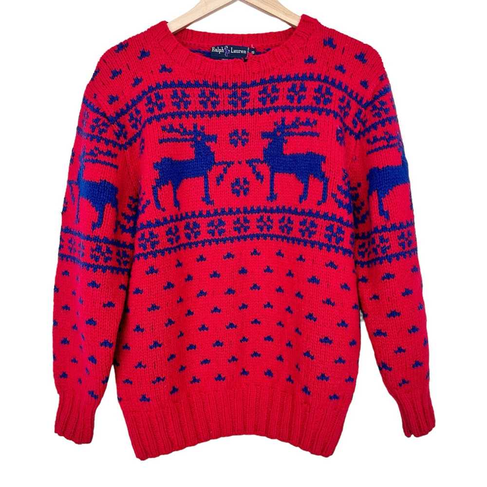 Ralph Lauren Vintage Ralph Lauren Red Reindeer Wo… - image 1