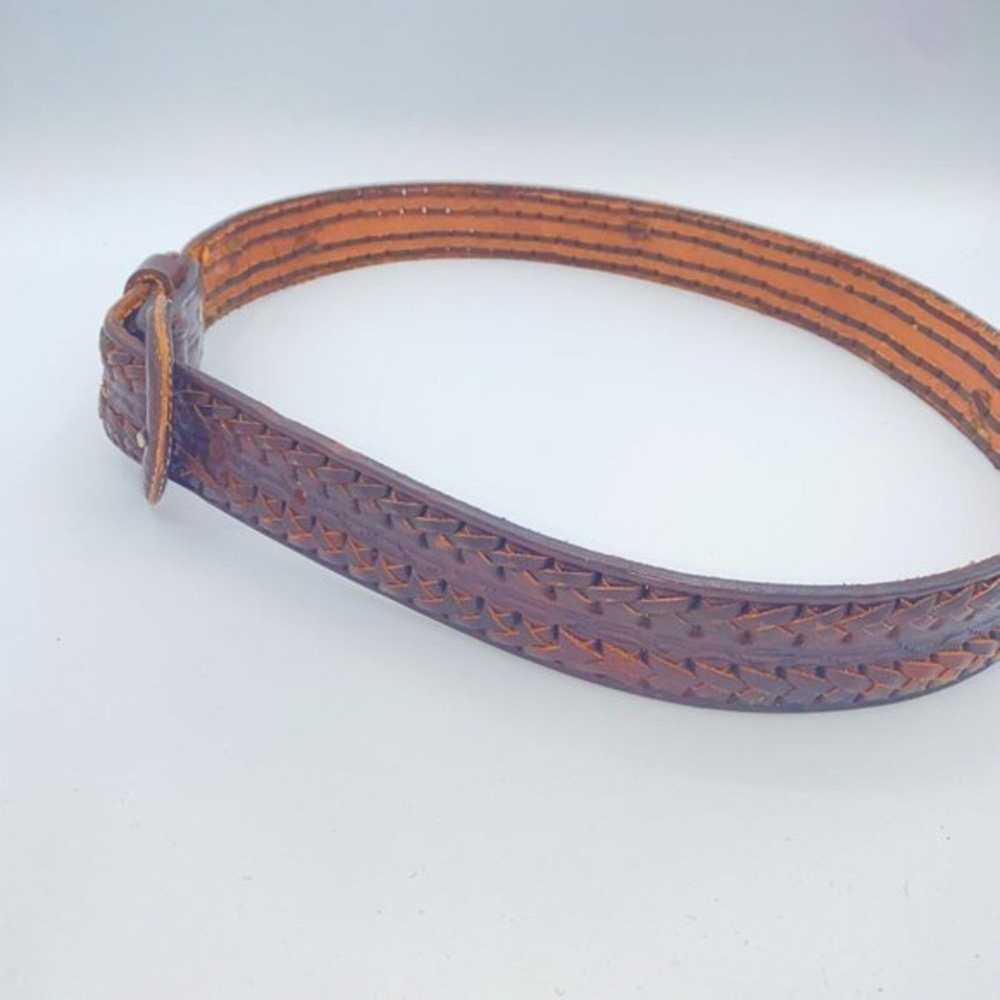 Vintage Vintage Unbranded Brown Braided Leather B… - image 10